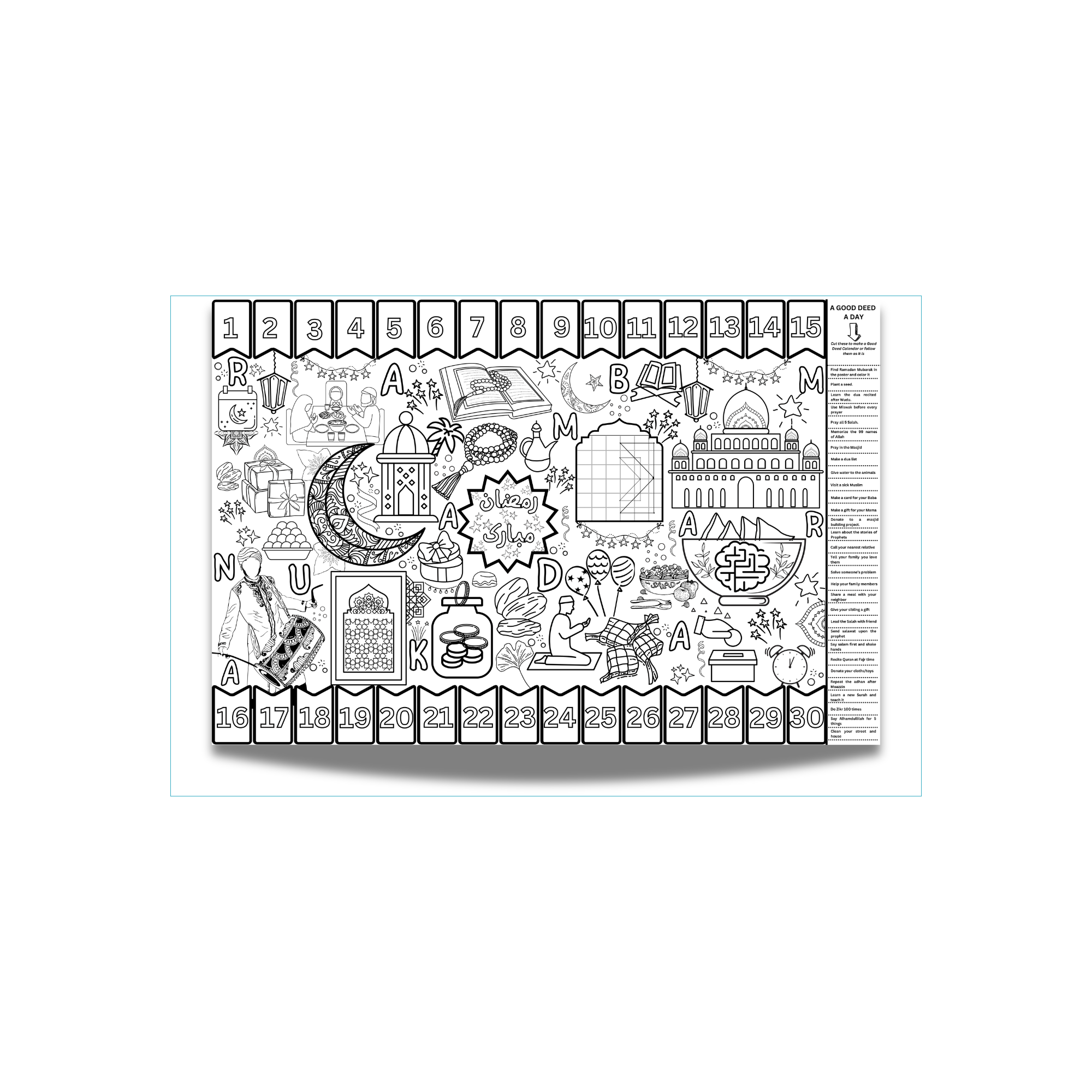 ramadan coloring poster